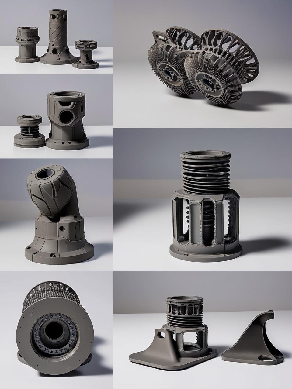 3 boyutlu yazıcı ile üretilmiş prototip makine ve otomotiv parçalarından oluşan eklediğim resimdeki tasarıma benzer bir görsel oluşturmanı istiyorum.