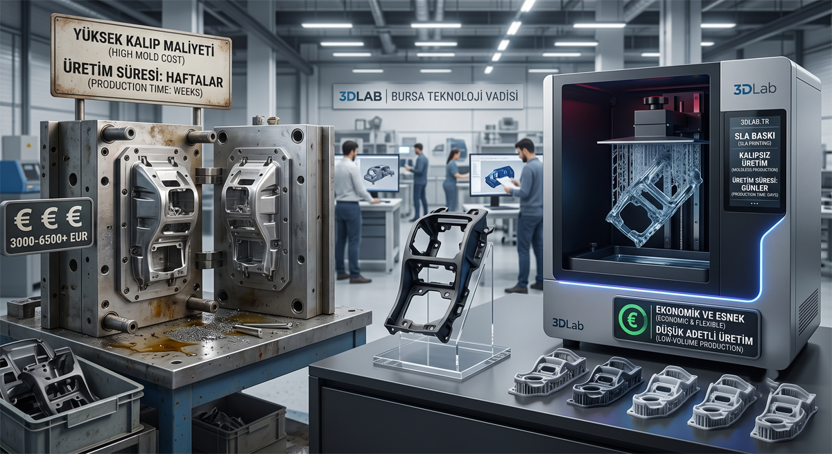 Enjeksiyon Kalıbına Alternatif: Düşük Adetli Üretimlerde 3D Baskı ile %90’a Varan Maliyet Avantajı